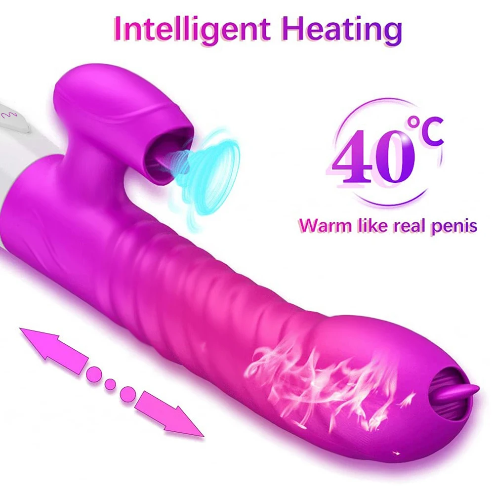 2 In 1 Vibrator For Women Licking Machine Clitoris Stimulator G-Spot Powerful Vibro Dildo Wand Female Clit Sucker Adult Sex Toys