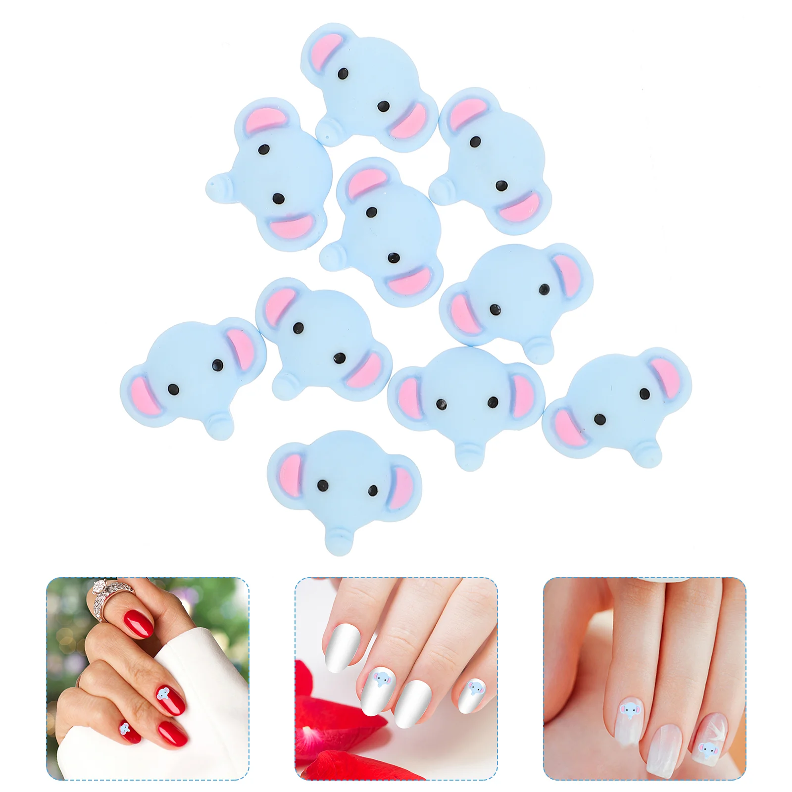 

10 Pcs Decor Nail Accessories 3D Charms Fingernail Ornament Cute Manicure Ornaments