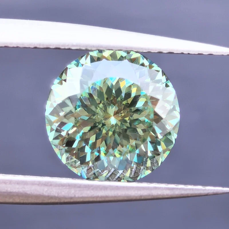 Moissanite Steen 100 Gefacetteerde Geslepen Blauwgroene Natuurlijke Kleur Meerdere Maten Voor Diy Bedels Sieraden Maken Met Certificaat