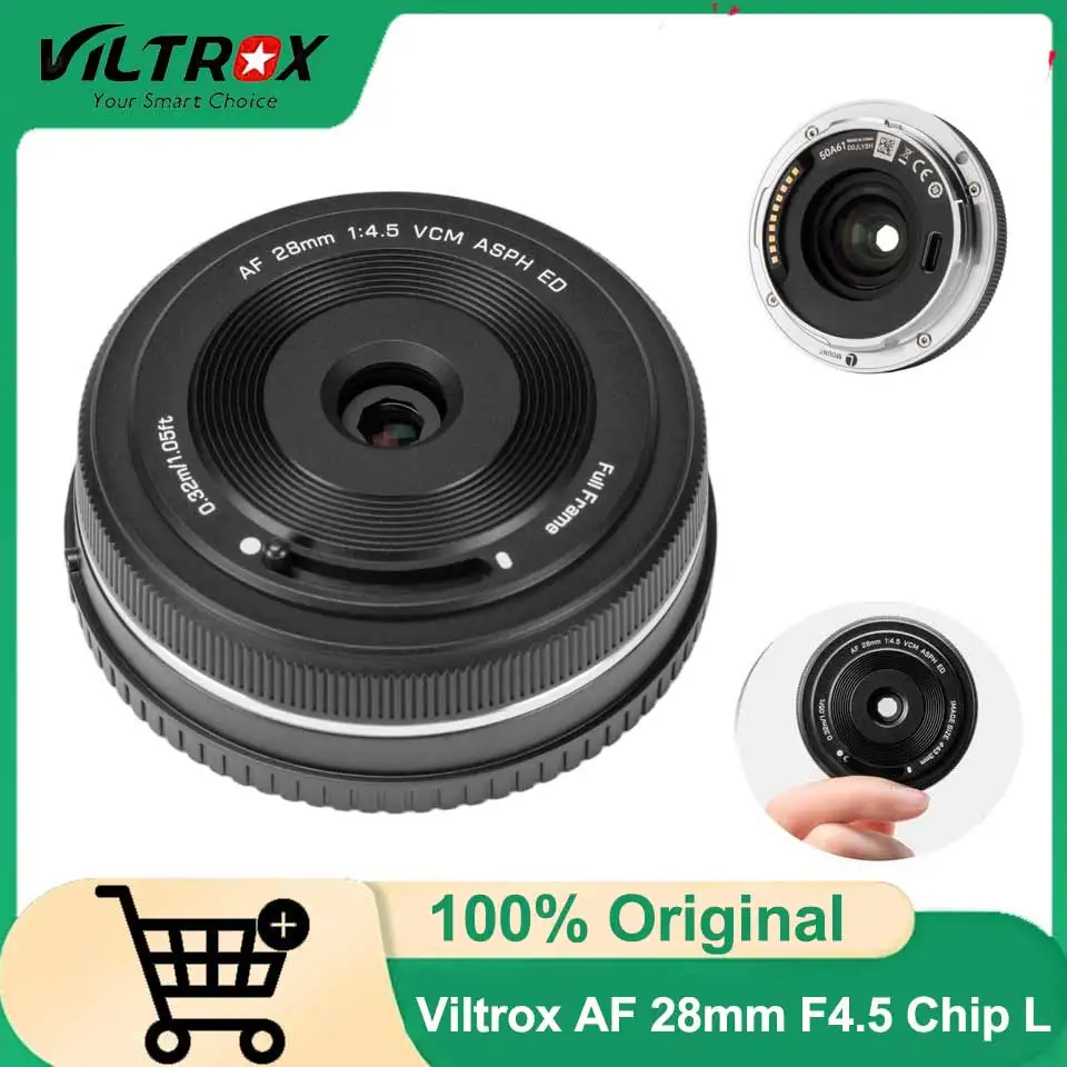 VILTROX 28mm F4.5 L, Lente Pancake para Montura L, Lente Gran Angular Ultrafino de Enfoque Automático de Fotograma Completo para Panasonic LUMIX, para Leica