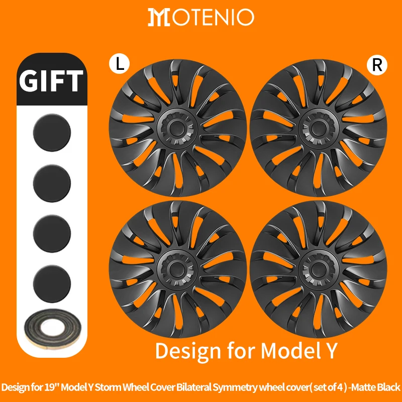 4-delige Blade Wieldoppen Set voor TESLA Model Y 2020–2024 – 19 Inch Volledige Dekking, Auto-accessoires