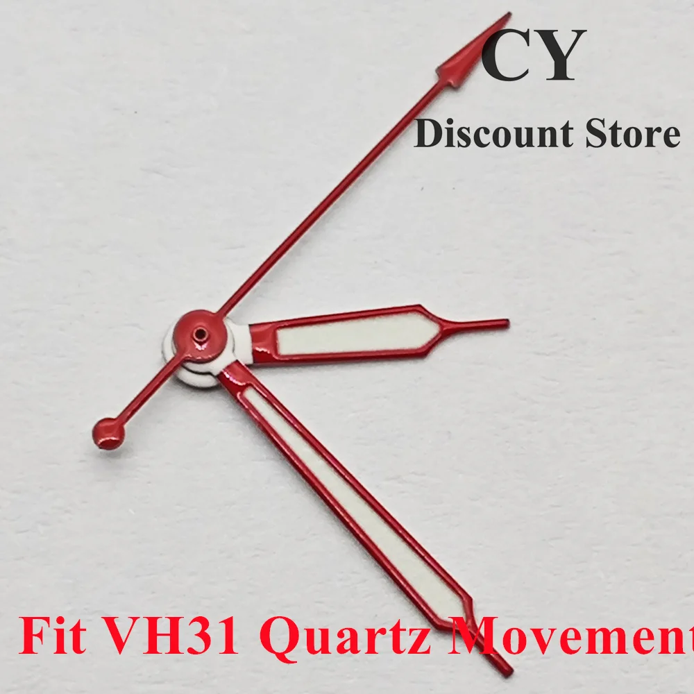 RICHUS Red Watch Hands Green Luminous For VH31 Sweep Quartz Movement Watch Modification Repair Tools Spare Needles Set
