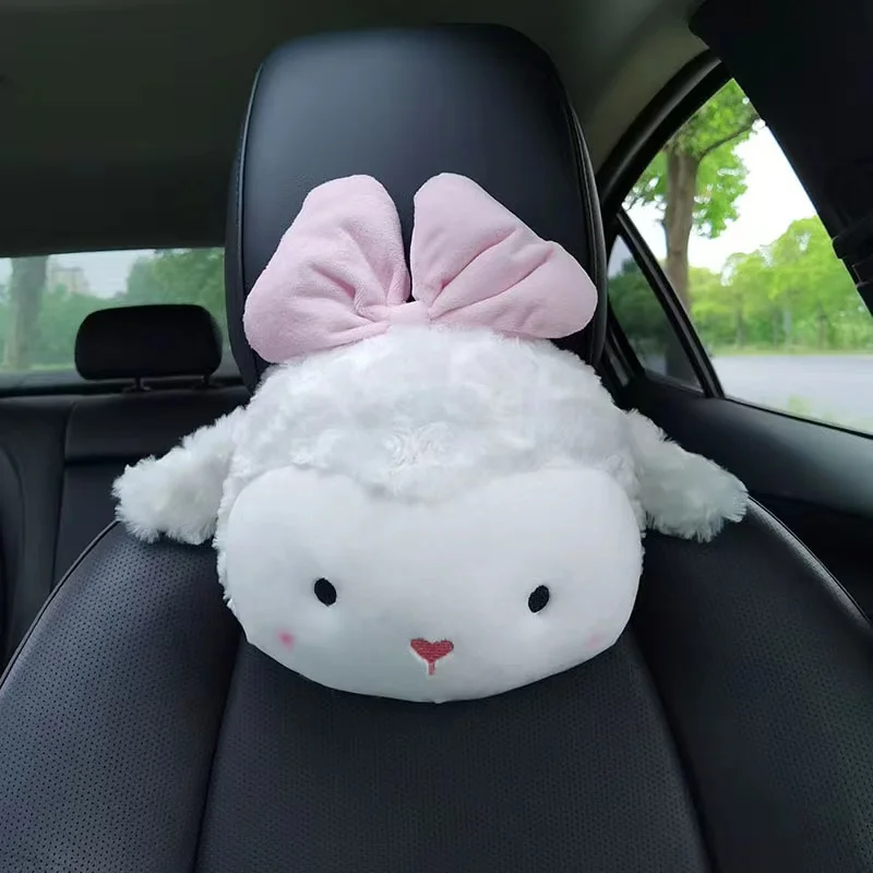 Car Seat Accessories Headrest Neck Cushion Pillow Creative Cartoon Goose Rabbit Interior Decor Novelty Vehicle Supplies Women