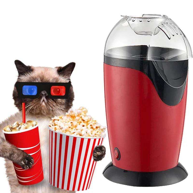 1200W 110v/220v Portable Electric Popcorn Maker Hot Air Popcorn Making Machine Kitchen Desktop Mini DIY Corn Maker