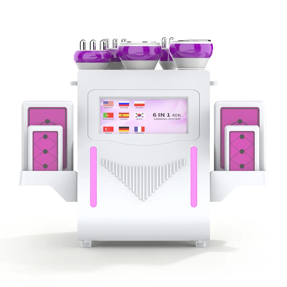 

6 in 1 40K Ultrasonic Cavitation RF Vacuum Body Care Device for Skin Appearance Smoothing Toning Home Salon Equipment