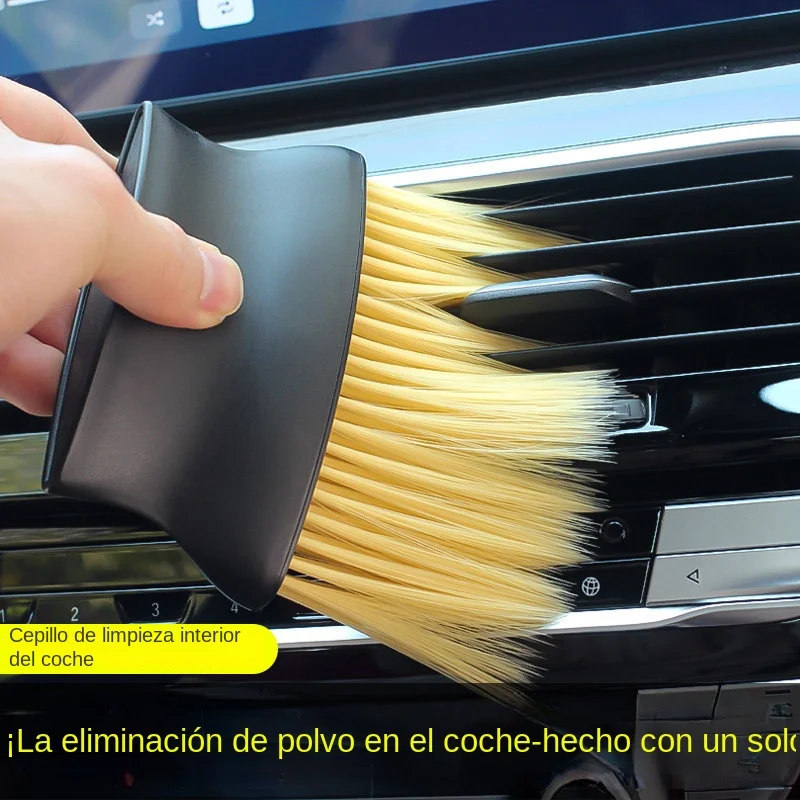 Cepillo suave para limpiar el polvo del interior del coche, herramienta para lavado de coches, cepillo para limpiar los huecos del interior del coche, cepillo para limpiar las salidas de aire.