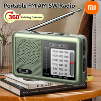 Xiaomi Mini Full Band Radio Fm Am Sw Retro Classic Portable Rechargeable Radio 360 Rotating Antenna Easy To Operate For Elderly
