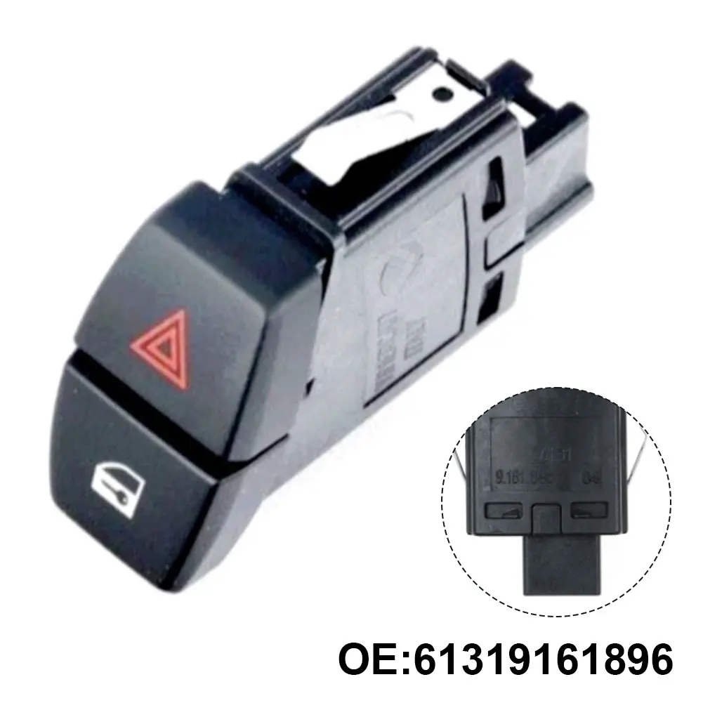 

Hazard Central Lock Switch For BMW For 7 Series For F01 F02 2011-16 61319161896 Plastic Metal Black Easy To Use High Quality