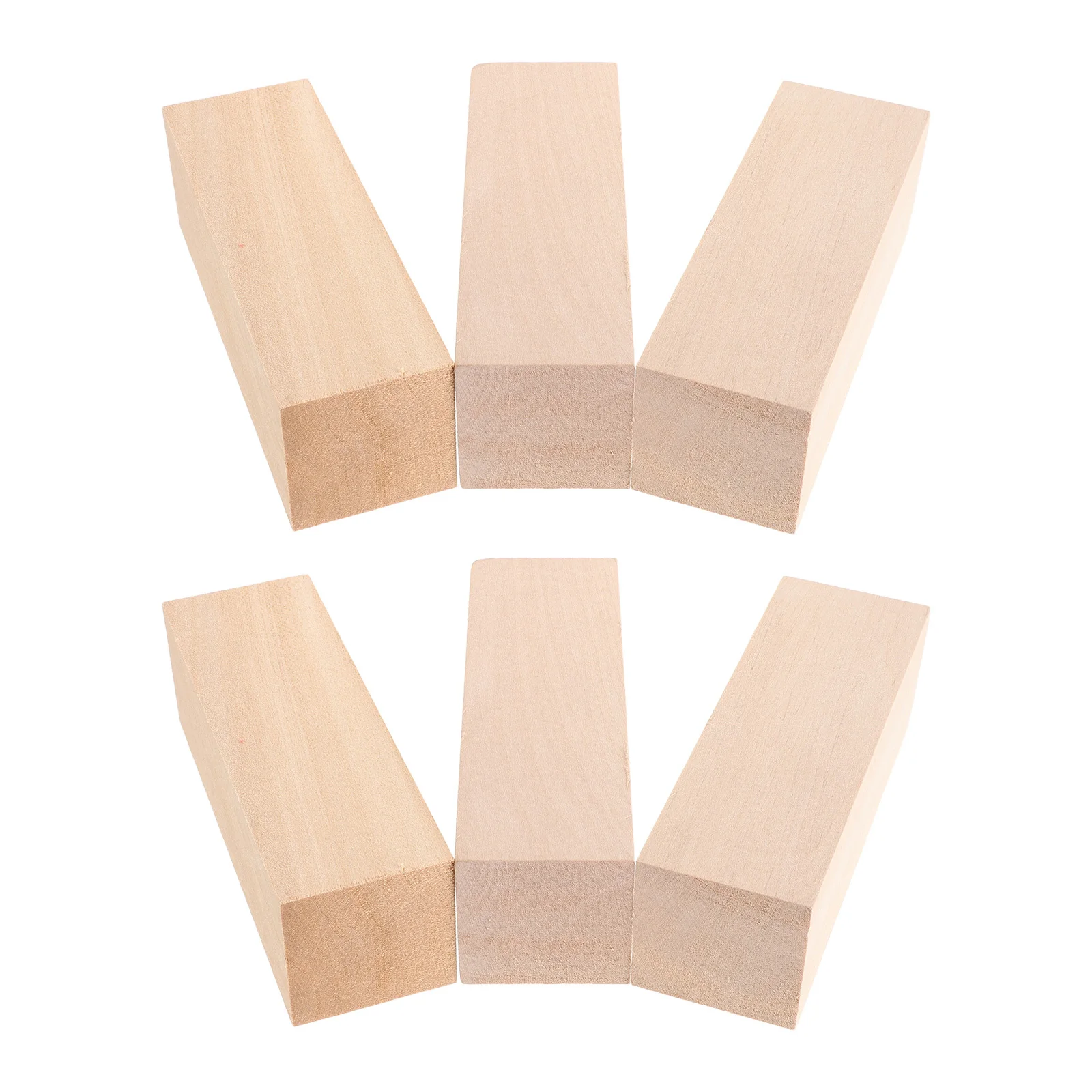 

6pcs Unfinished Basswood Carving Blocks 6X2X2" Smooth Rectangle Natural Wood For Diy Crafts Woodworking Material Blank Wooden