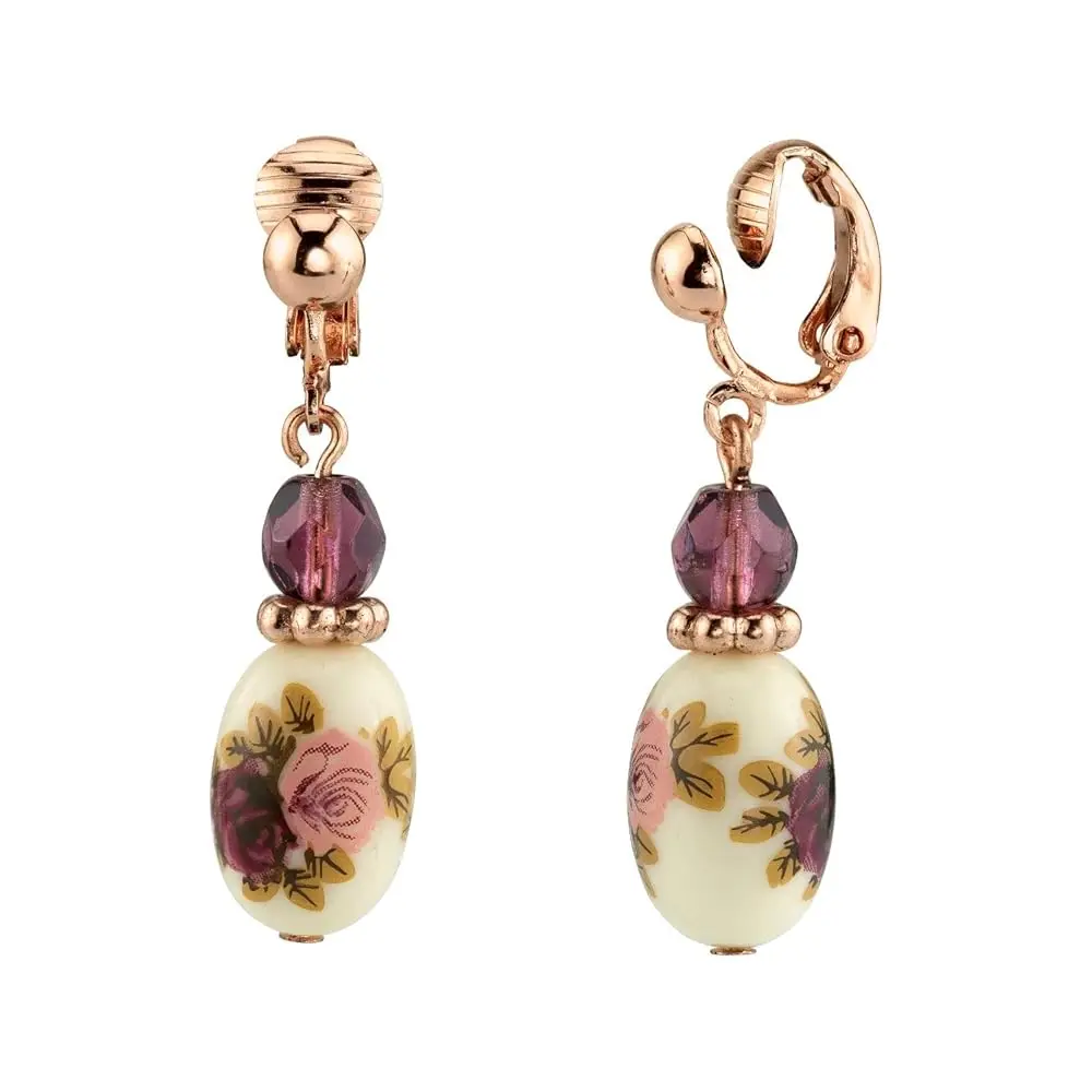 

Серьги-подвески 1928 Jewelry с фиолетовыми хрустальными бусинами в форме цветка