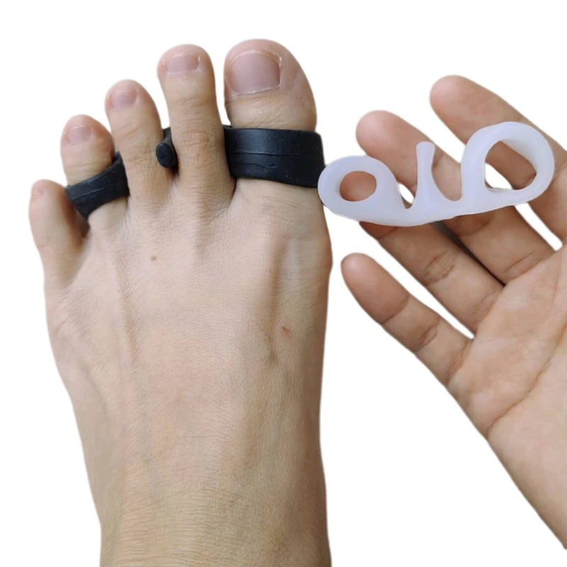 2pieces=1pair Gel Hammer Toe Splitter Corrector Hallux Valgus Protector Pads Foot Care Silicone Separators Bunion Pain Relieve