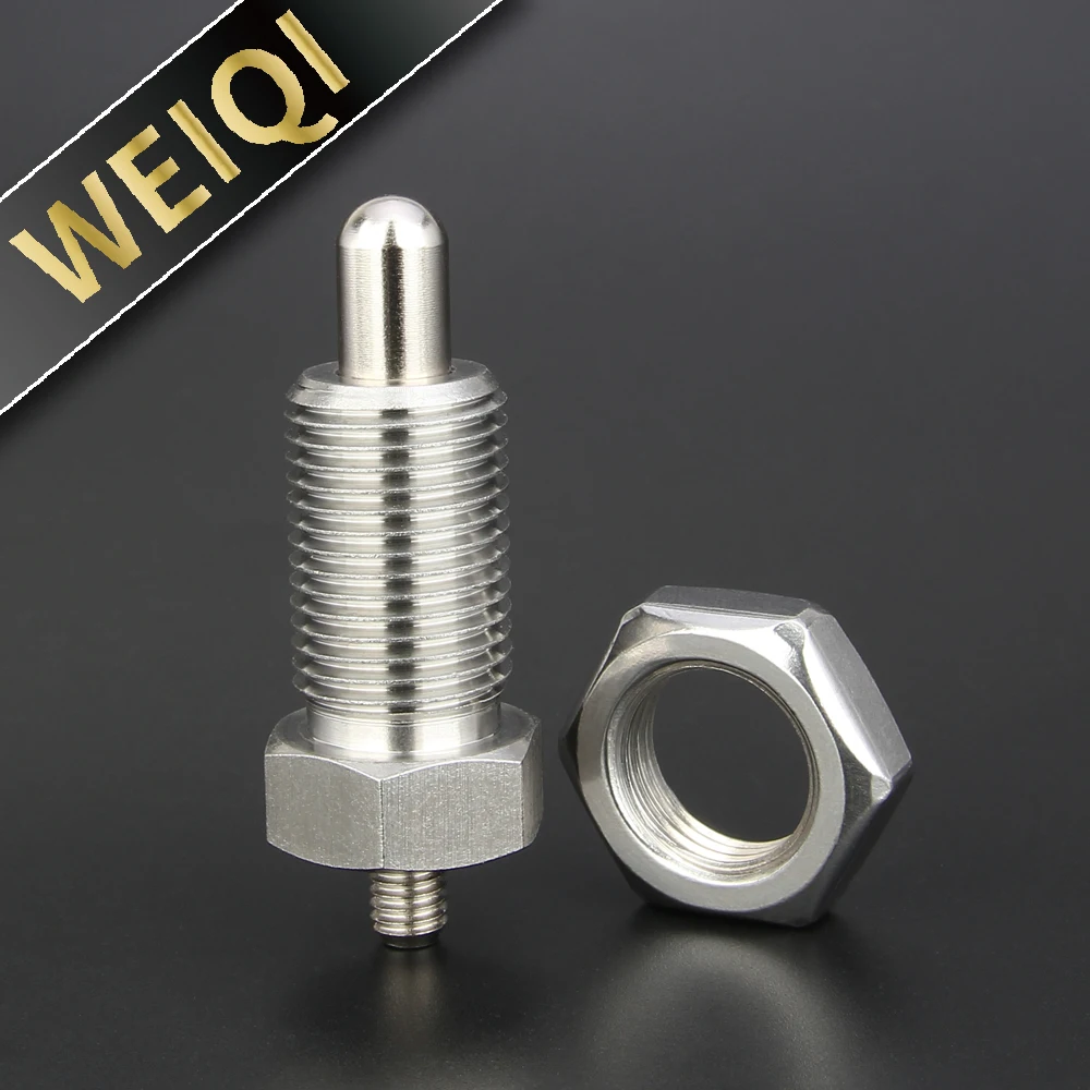 Factory In Stock M8/10/12/16mm Carbon Steel/Stainless Steel Spherical Pin Index Plungers With Nuts Knobless Locating Screw/Bolts