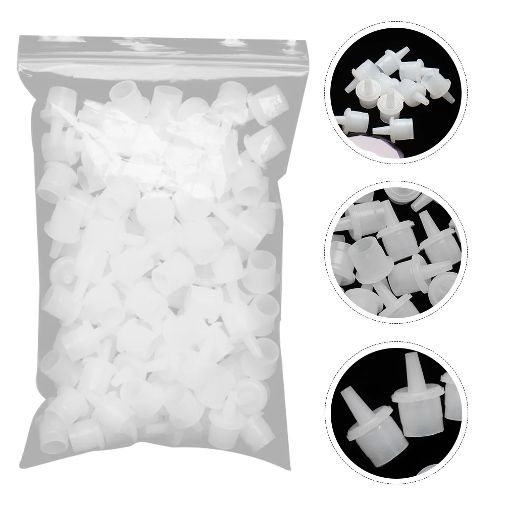 100pcs Lash Glue Bottle Stoppers Plastic Cap Replacement Nozzle Sealing Tunnel for Eyelash Extension Glue Dispenser