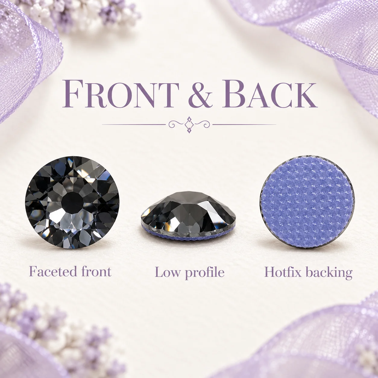 Zwarte diamant strass steentjes, te strijken op kleding, jurken, danskostuums, voor doe-het-zelfprojecten en stoffen decoratie.