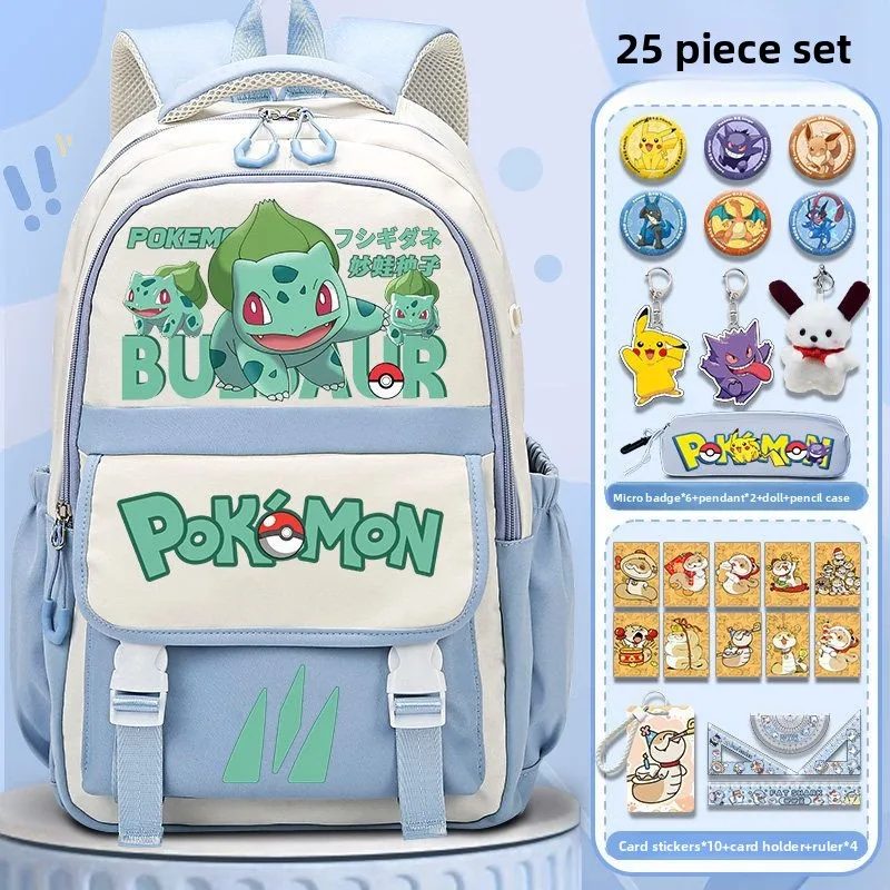 Pokemons Pikachu SchoolBag Large-capacity Boys Girls Casual Backpack Anime Gengar Fashion Knapsack High-quality Laptop Bag Gift view 5