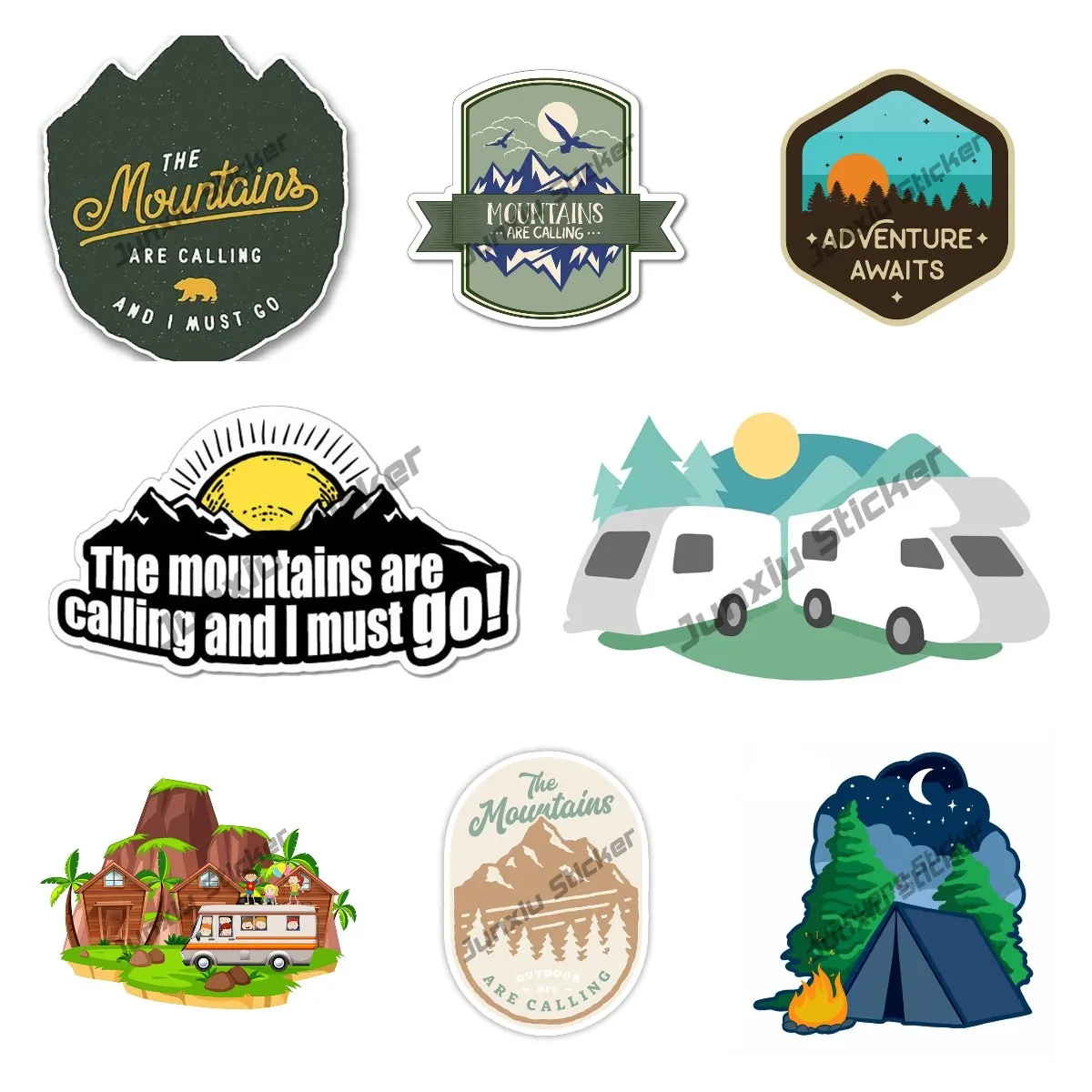 

Outdoor Hiking Camping Stickers The Mountains Are Calling Premium Quality Vinyl for Car Bumper Window Trunk Decal