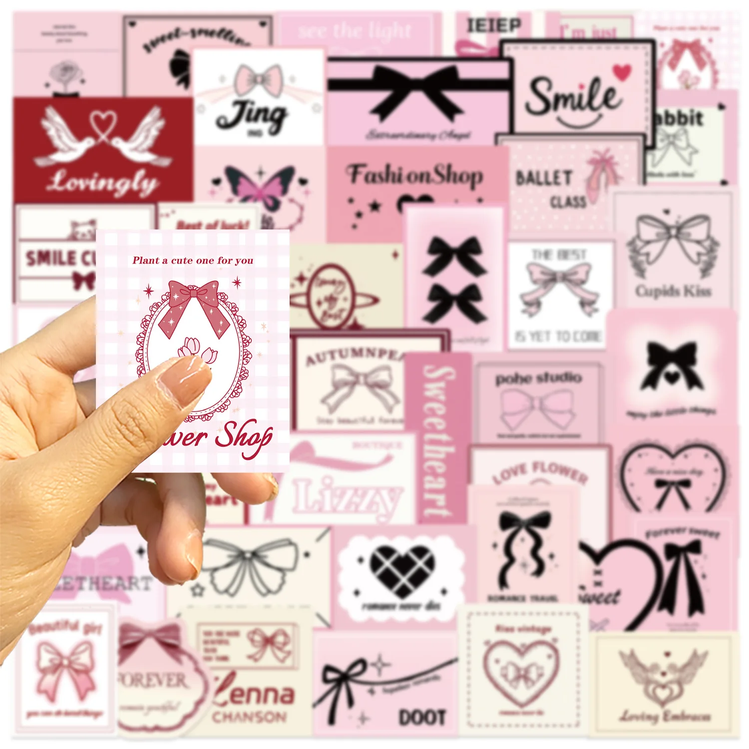 50 قطعة نمط الباليه الوردي الكتابة على الجدران ملصقات مضحك DIY بها بنفسك الديكور الاطفال اللعب هدية الأمتعة المحمول الغيتار سيارة دراجة سكيت الشارات #1