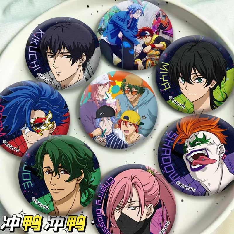Sports Anime SK8 The I-Infinity Brooch Reki Kyan Langa Miya Kaoru Cartoon Badge Round Cosplay Lapel Pin Bag Jewelry Accessories