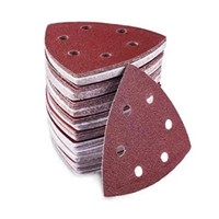 30pcs Triangle Sanding Pads Mouse Sander Pads Sandpaper With 6 Holes 60/80/120/180/240/320 Grits For Delta Sanders/Multi-Sanders
