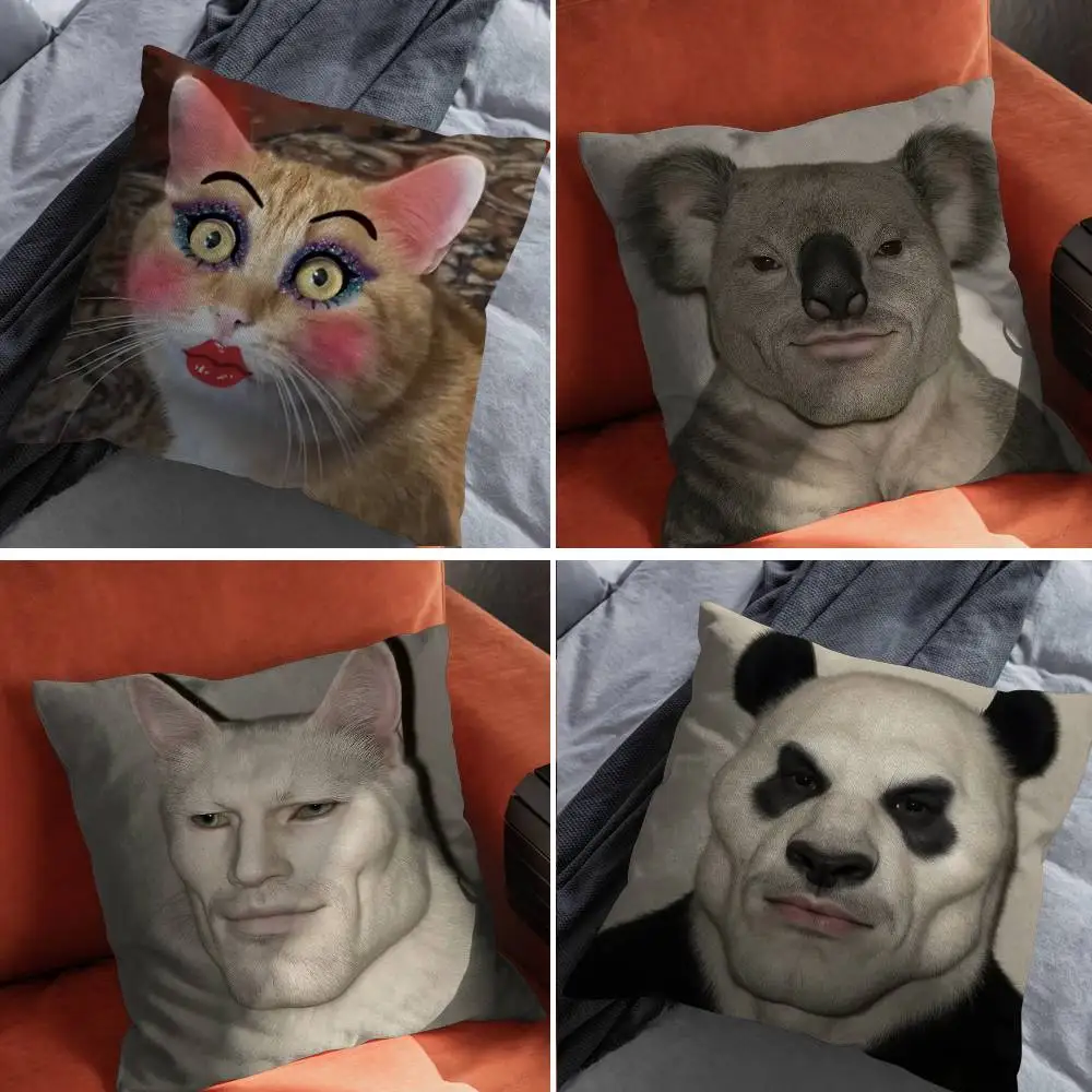 

Abstract Ugly animal Funny Pillow Case For Car Pillows 60x60 Cushions Luxury Double sided Cover Home and Decoration Sofa 30x30