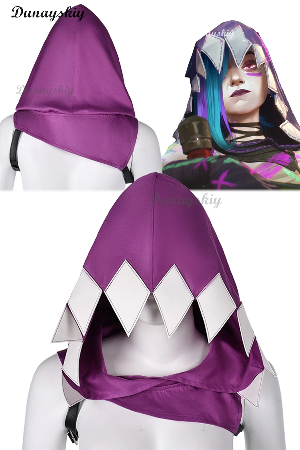 Jinx Arcane Cosplay Hat Anime Game LoL Purple Hat Accessories Outfits Women Roleplay Headwear Female Dress Up Party Customized