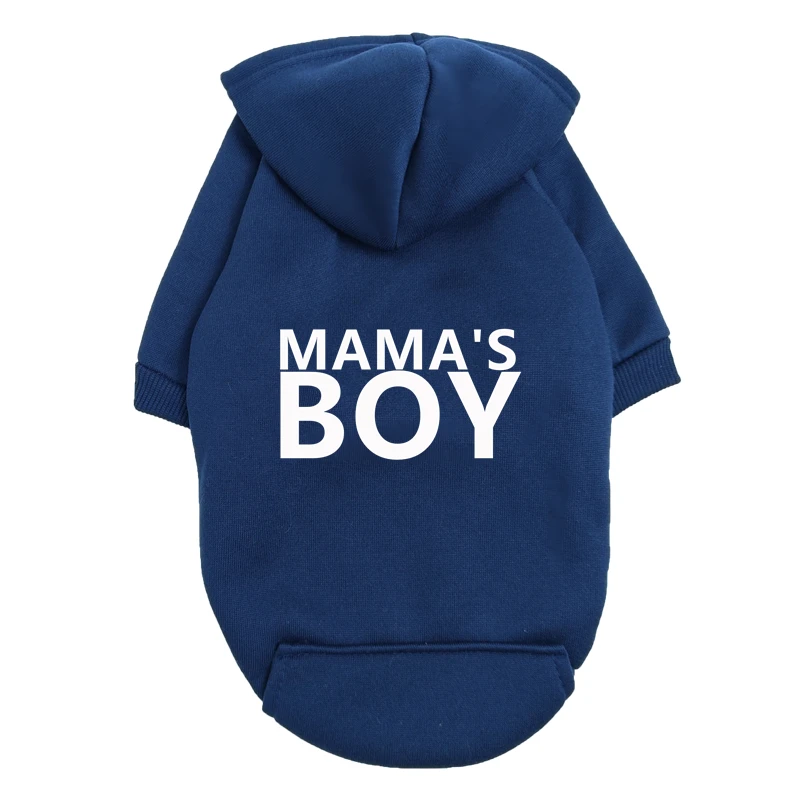 Ropa para perros pequeños con estampado "Mama's Boy" - Sudadera con capucha de forro polar para mascotas Chihuahua Yorkshire Terrier - Ropa para cachorros_voghion.com