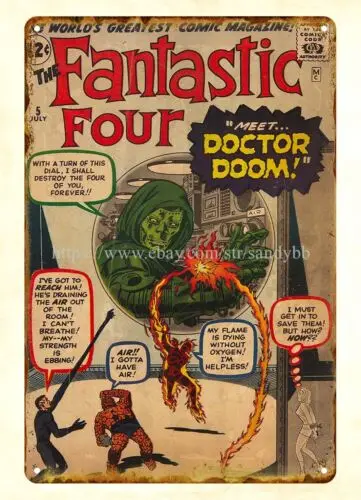 garage home decor 1962 Fantastic Four comic  metal tin sign