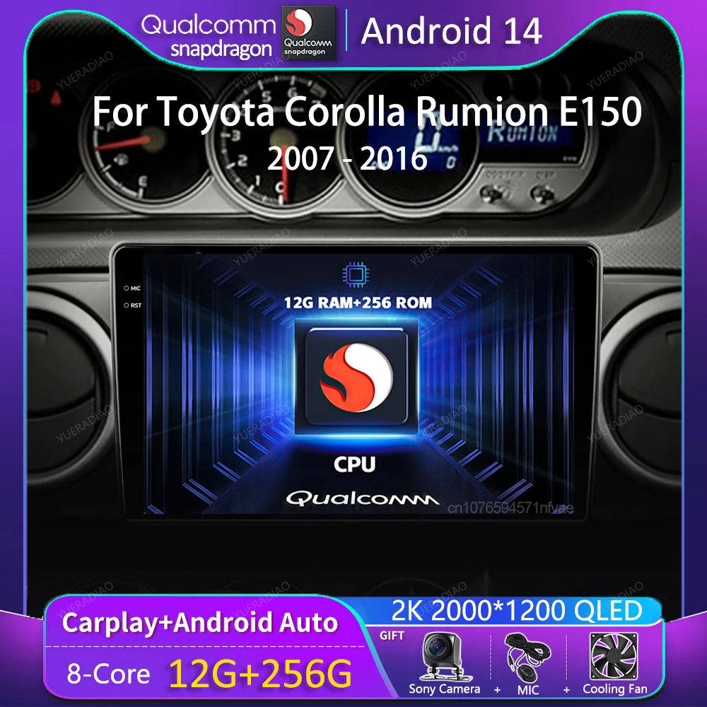 

Android 14 Carplay Navigation GPS For Toyota Corolla Rumion Tacoma Car Radio Multimedia Video Player Autoradio 2 Din DVD Stereo