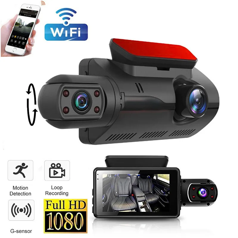 Dual Lens Dash Cam for Cars Black Box HD 1080P Car Video Recorder with WIFI Night Vision G-sensor Loop Recording Dvr Car Camera