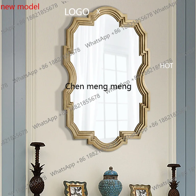 European decorative mirror, wall-mounted toilet, bathroom, makeup, entrance mirror