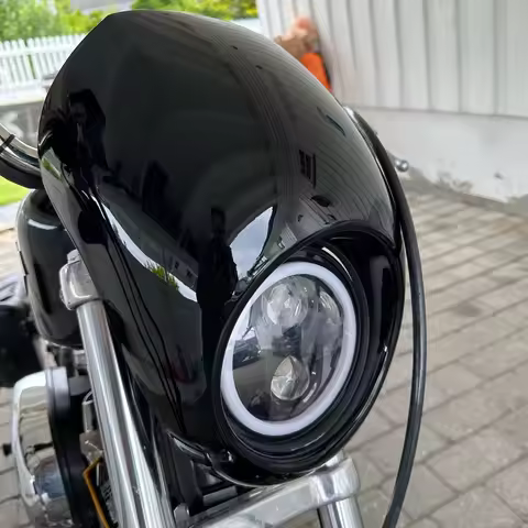 For Harley Dyna FX Sportster XLCH XL 1200 883 Iron FXDL XL883 Windscreen Moto Headlight Fairing Mask Front Windshield Fork Mount