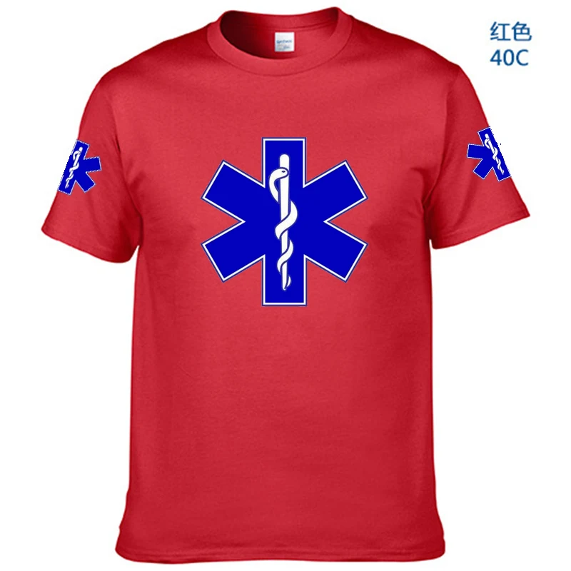 EMT Emergency Ambulance Printed 100% cotton T Shirt Men Fashion Summer Streetwear O-Neck T-Shirt Casual temperament Short Sleeve