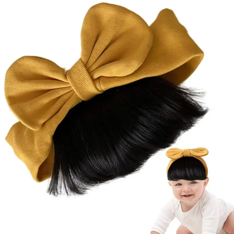 

Toddler Girls Wigs Toddler Bowknot Bangs Wigs Headbands Everyday Hairpiece Fashionable Hair Accessories For Photography