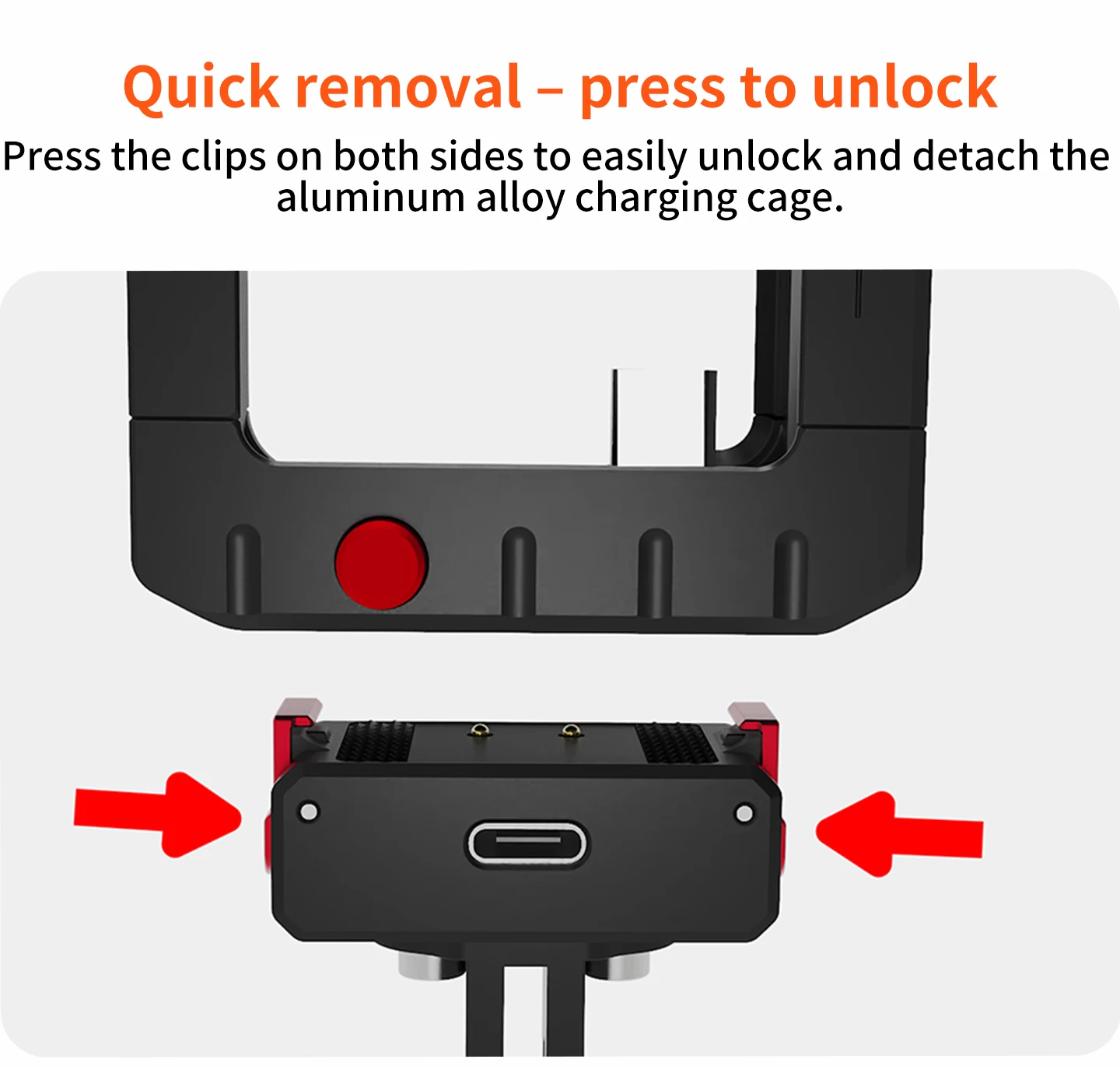 Kamerakäfig für DJI Osmo Action 5pro/4/3 Magnetischer Rahmen Schnellwechsel-Ladestation Stativadapter Cold Shoe Mikrofon-Lichthalterung – Detail 12