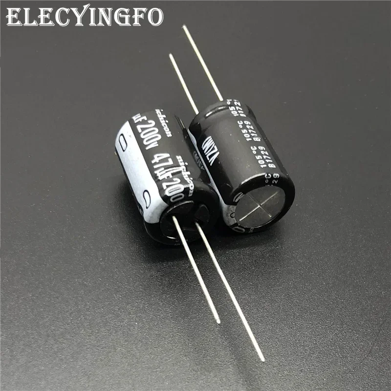5Pcs/50Pcs NICHICON VZ Series 12.5x20mm 200V47uF Wide Temperature Range Aluminum Electrolytic Capacitor Long Feet