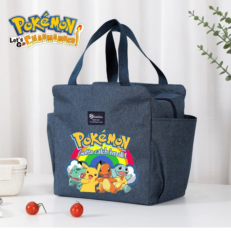 Pokemon Pikachu Portable Lunch Drink Carrier Insulated Bag Fresh Cooler Pouch Food Thermal Box Tote Picnic Container Kids Gift