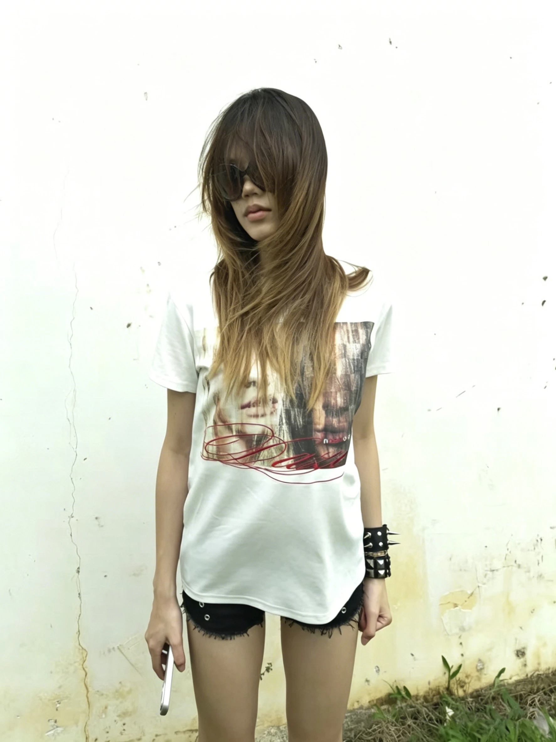 Karrram Japanisches Y2k Portrait-Print T-Shirt Trashy 2000s Grunge Kurzarm-T-Shirt Vintage Harajuku Streetwear American Retro – Detail 5