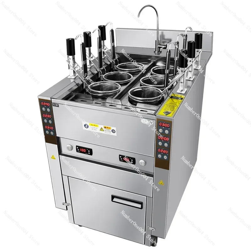 

Commercial Restaurant Kitchen Cooking Equipment Noodle Cooker Pasta Boiler Electric Auto-lift Pasta Cooker with 6 Baskets