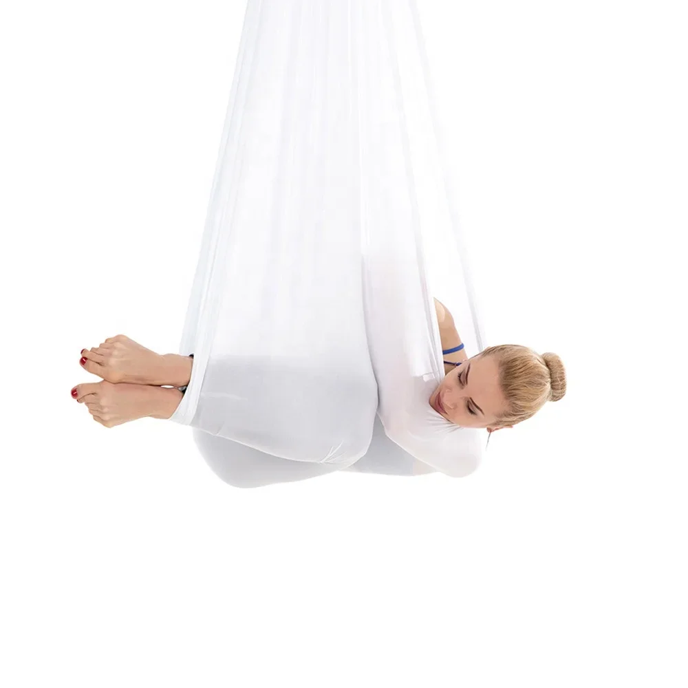 Aerial Yoga Swing Trapeze Anti Gravity Yoga Hammock Inversion Prop for Home Gym--White