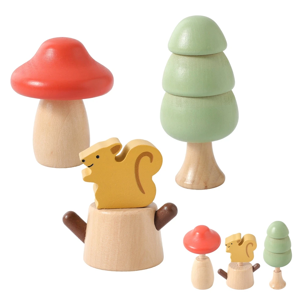 

Wooden Screw Knob Toy Finger Exercise Toy Baby Photo Shooting Scene Accessories Wooden Forest Animal Scene Toy Display Baby Gift