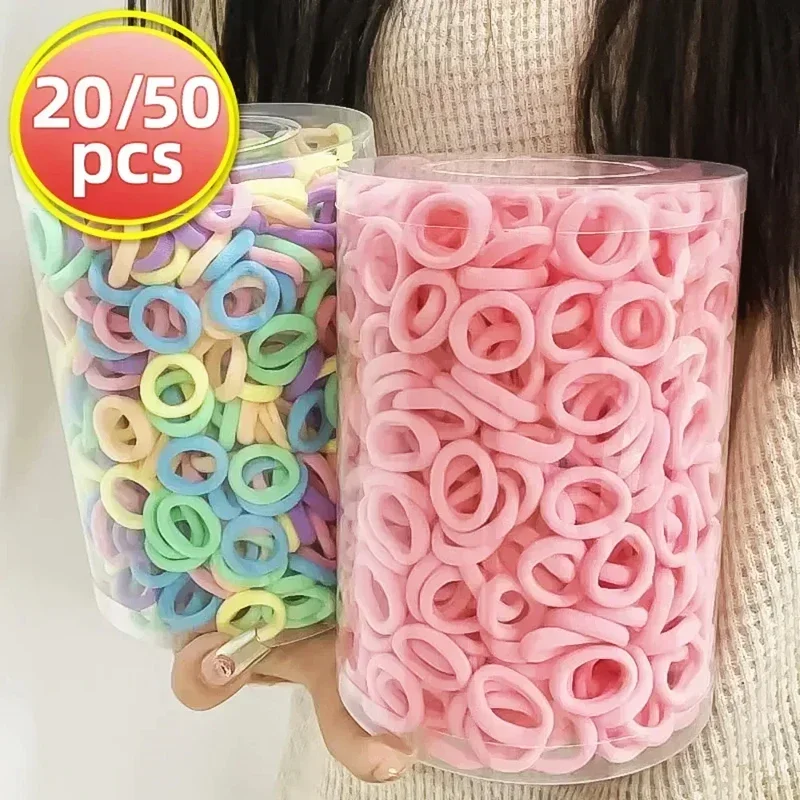 20/50/100pcs Girls Colorful Elastic Hair Bands Ponytail Hold Hair Tie Rubber Bands Scrunchie Hair Accessories Bands for Girls