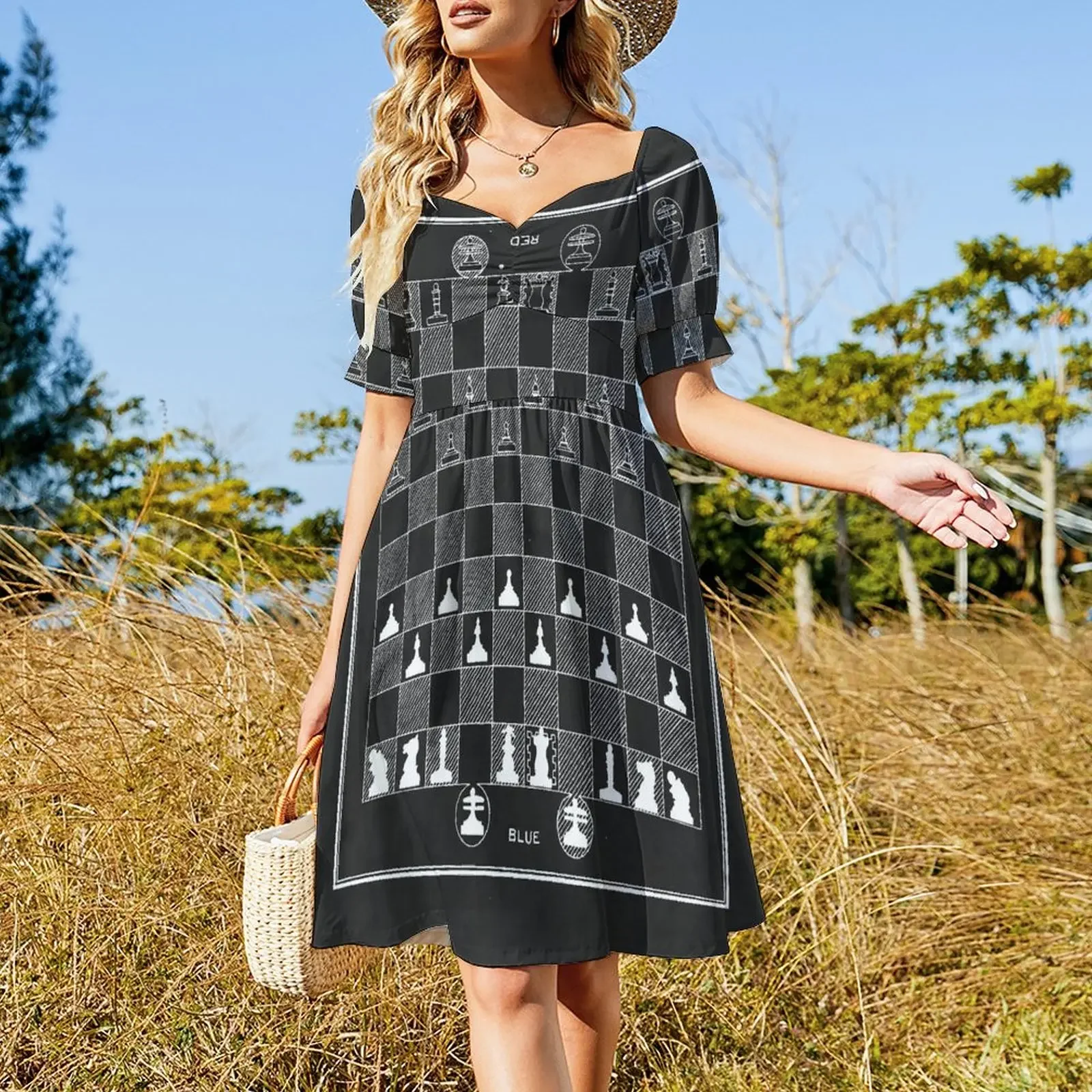 Chess Game Vintage Patent 1912 Sleeveless Dress sexy short dresses daring birthday dresses for women Dress