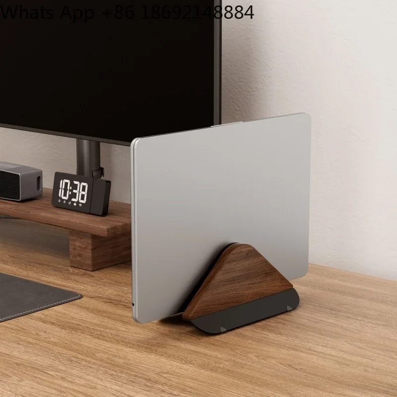 Desktop phablet Solid wood black walnut display stand Desktop tray Height increase Tilt bracket Storage rack