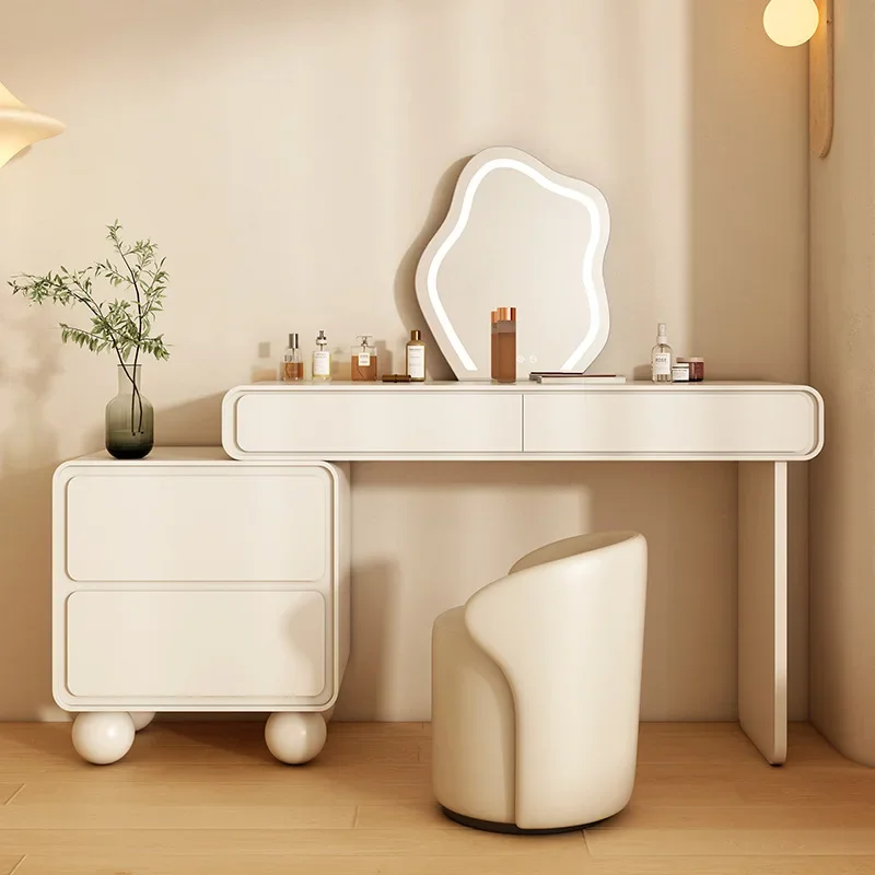 

Dressing Table girl Vanity Table Corner Placement Mobile Makeup Artist Elegant Compact Teenager Storage Kommode Home Furniture