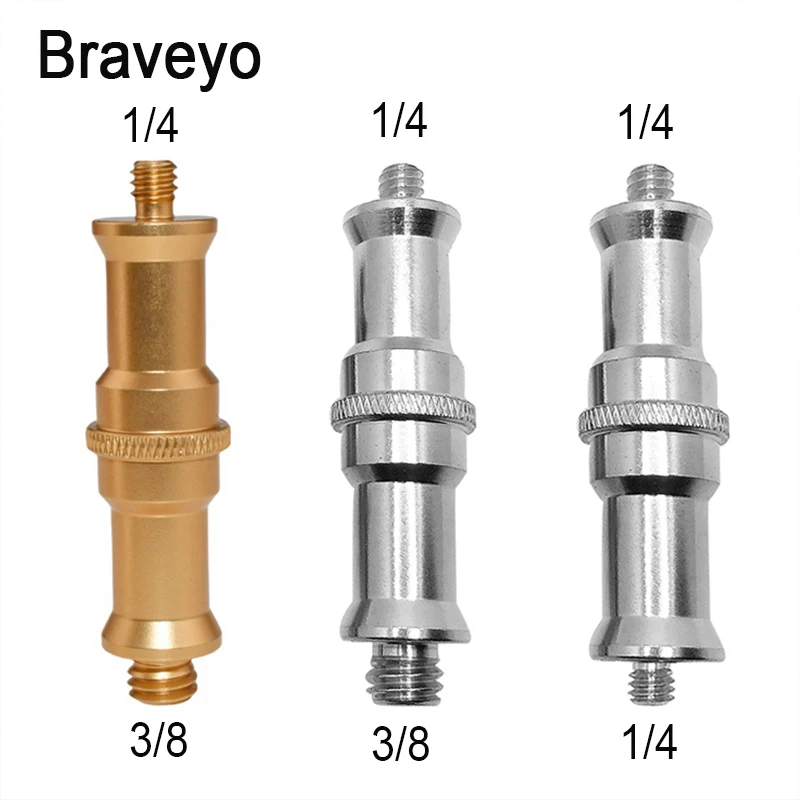 플래시 브래킷 변환 나사 1/4, 긴 스터드 소켓 회전 전송 금속 나사, 삼각대 사진 액세서리, 3/8 인치