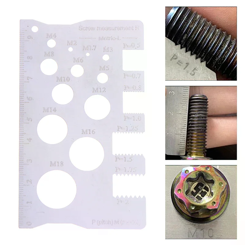 Durabler règle en acier inoxydable règle de mesure de vis mesure de pas précis jauge de filetage règle de mesure de vis mesure