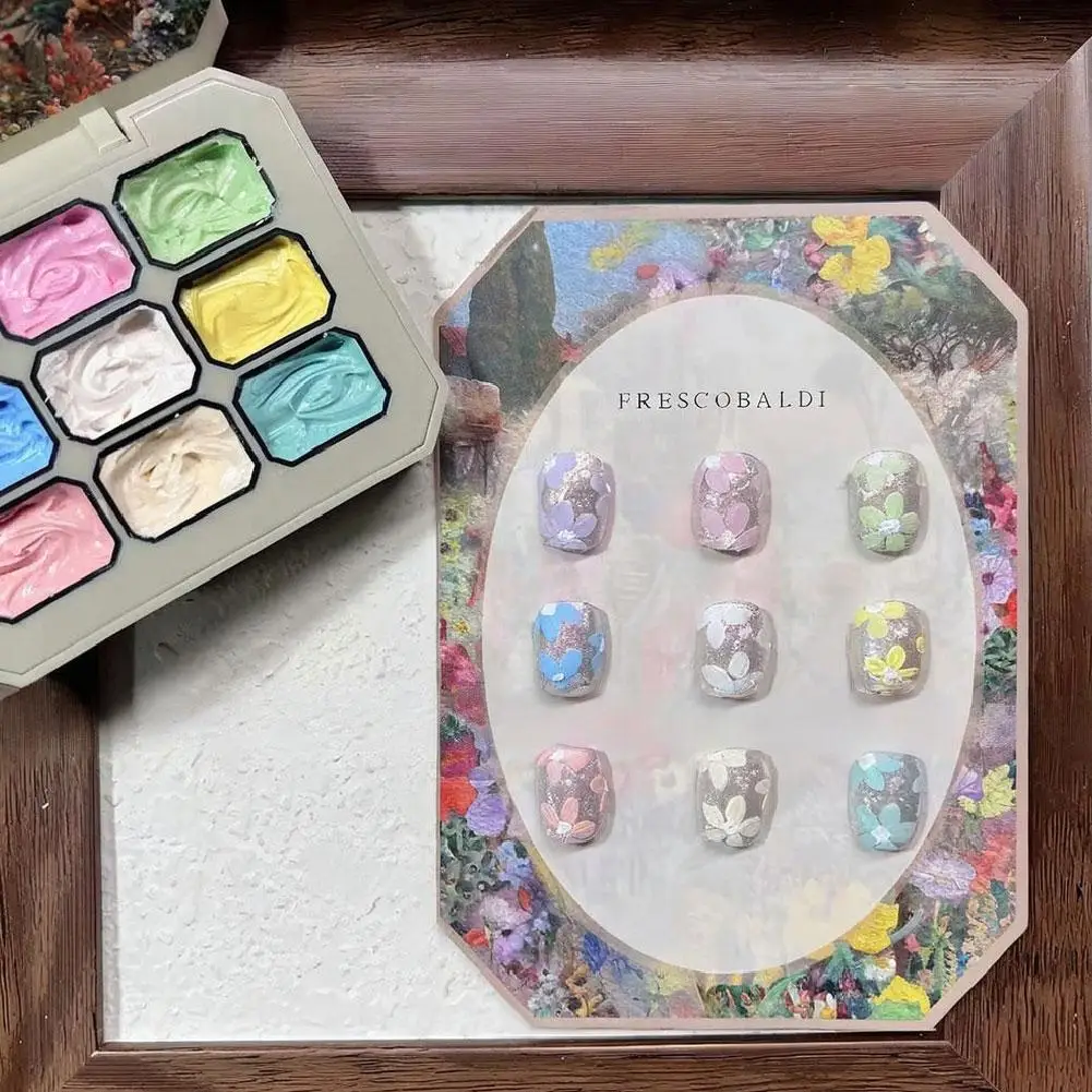 9 farben DIY Nagel Zeichnung 3D Modellierung Öl Farbe Gel Polnisch Kein Wischen Kleber Kunst Design Blumen Gemalt Geschnitzte Nagel Gel für Manik T4A7