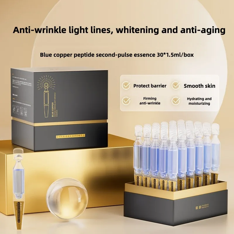 

Blue Copper Peptide Serum Repairs Strengthens The Skin And Diminishes Fine Lines Face Beauty Skin Care 30pcs/set