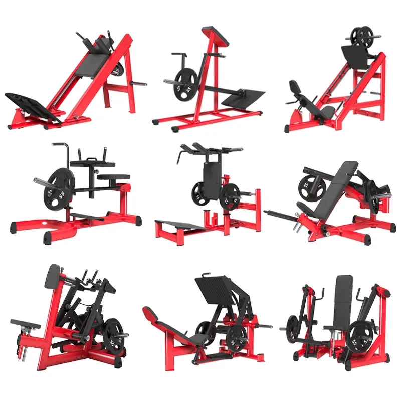 Multi-Function Strength Training Equipment Plate Loaded Machines Includes Squat Trainer Leg Roll Abdominal Crunch Machine