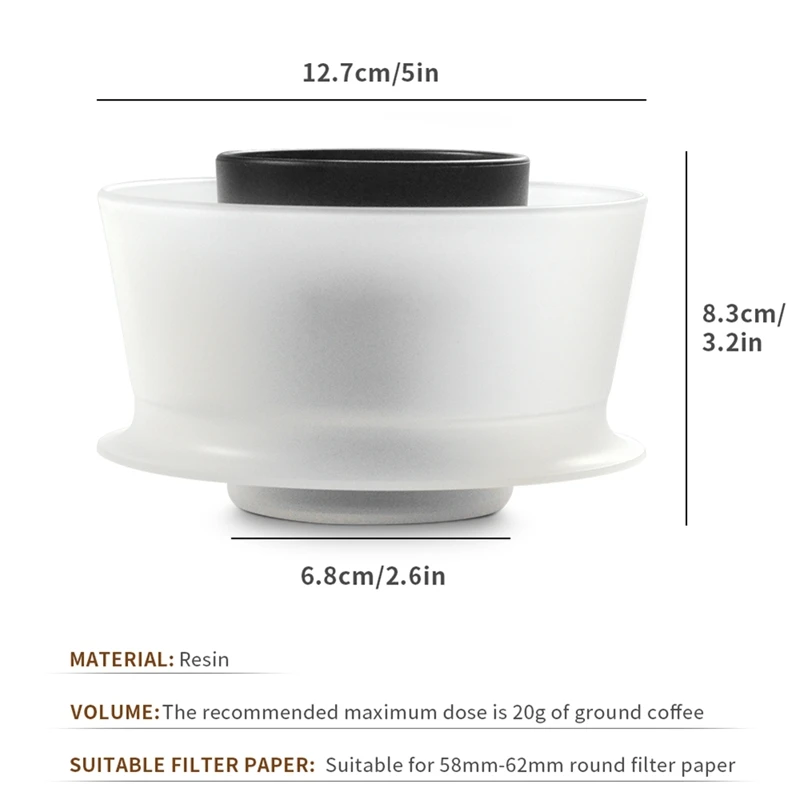 AT02-Coffee Brewer Cup Detachable Espresso Coffee Filter Cup With Filter Papers Compatible For  Hoop Coffee Brewer